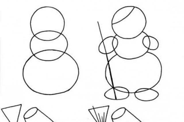 How to draw a snowman step by step with a pencil easy and beautiful How to draw a snowman with a pencil step by step