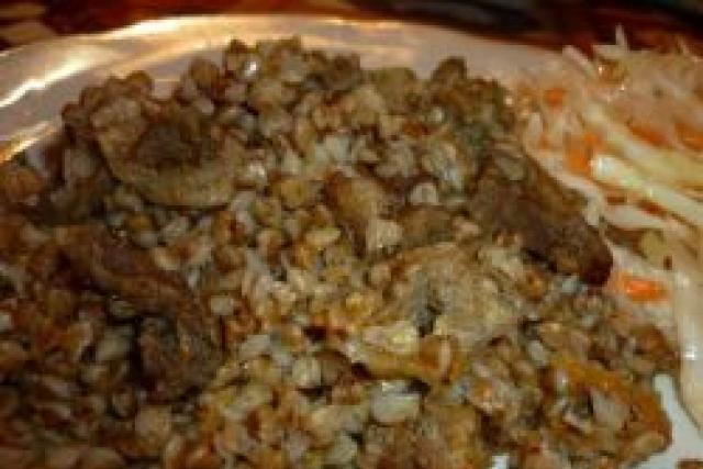 Buckwheat porridge with stewed meat