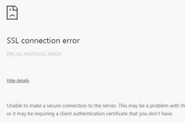 Ssl connection error how to fix