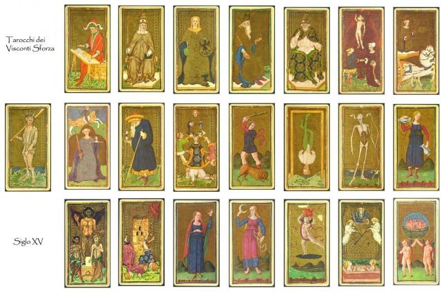 A sforza visconti tarot pakli jellemzői